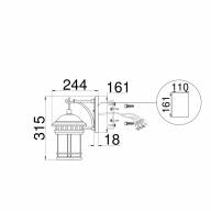 Уличный фонарь Outdoor O031WL-01BR - Уличный фонарь Outdoor O031WL-01BR размеры