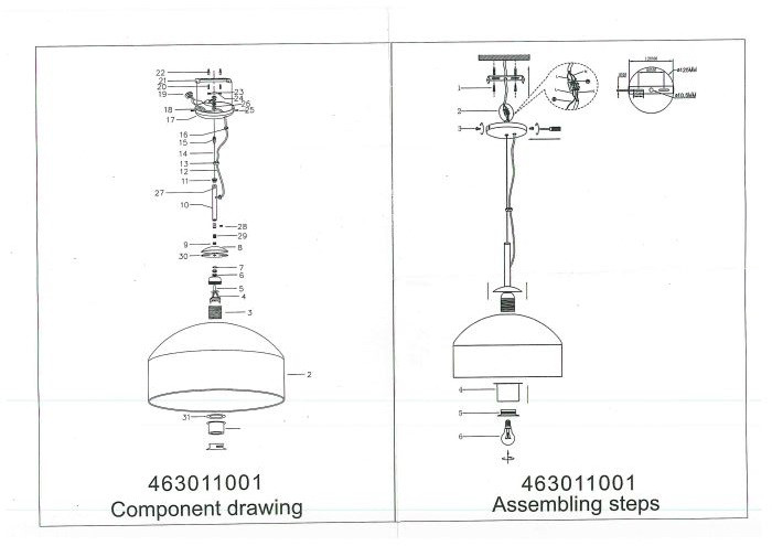 463011001 Клэр 1*60W E27 220 V люстра
