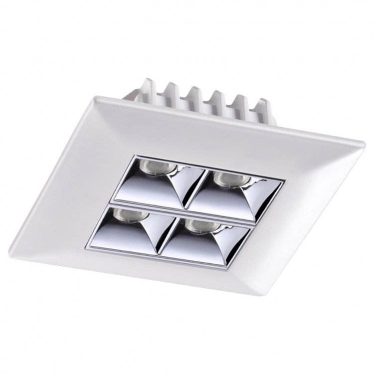 357833 SPOT NT18 114 белый/хром Встраиваемый светильник IP33 LED 3000К 10W 110-265V ANTEY