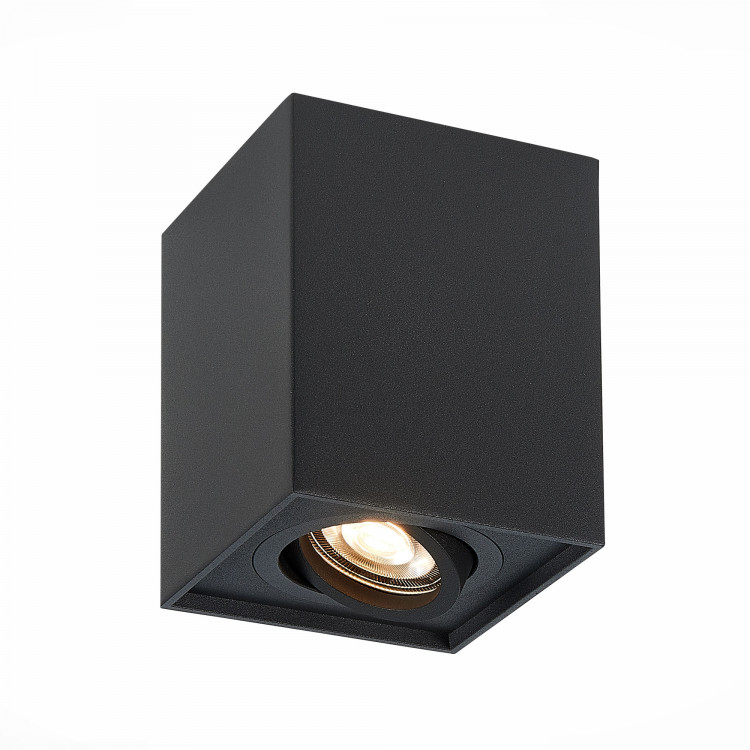 ST109.407.01 Светильник потолочный Мат. черный GU10 1*50W  L100xW100xH123 220V Без ламп