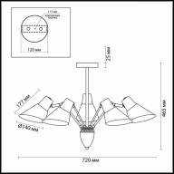 3590/5C MODERNI LN18 80 хром Люстра на штанге E27 5*60W 220V VITTAM - 3590/5C MODERNI LN18 80 хром Люстра на штанге E27 5*60W 220V VITTAM
