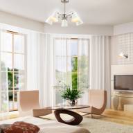 3591/5C MODERNI LN18 155 белый с матовым никелем Люстра на штанге E27 5*60W 220V ARUDIS - 3591/5C MODERNI LN18 155 белый с матовым никелем Люстра на штанге E27 5*60W 220V ARUDIS