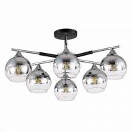 SLE106502-06 Светильник потолочный Черный, Хром/Хром, Прозрачный E27 6*60W - SLE106502-06 Светильник потолочный Черный, Хром/Хром, Прозрачный E27 6*60W