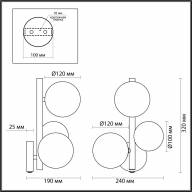 4818/3W MODERN ODL21 395 черный/прозрачный Бра с выкл. G9 3*40W TOVI - 4818/3W MODERN ODL21 395 черный/прозрачный Бра с выкл. G9 3*40W TOVI