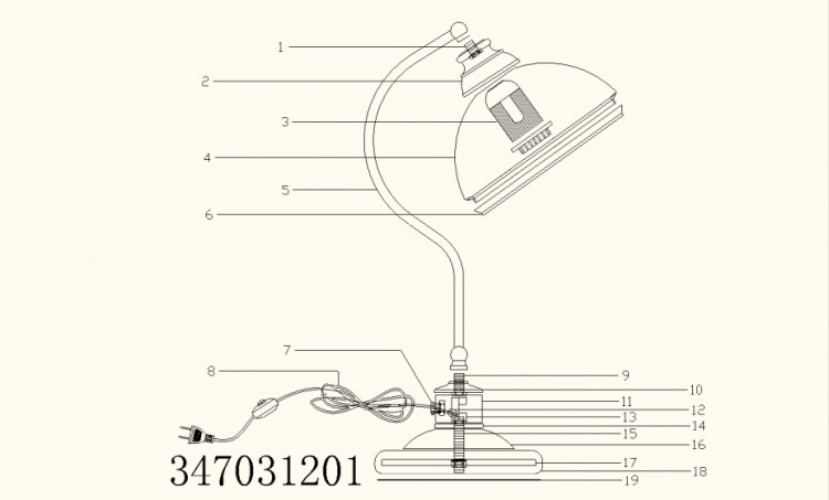 347031201 Фелиция бронза антик 1*60W Е27 220 V наст. лампа