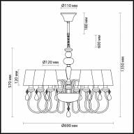 4723/8 CLASSIC ODL20 453 золотой/белый Люстра E14 8*40W 220V MEKI - 4723/8 CLASSIC ODL20 453 золотой/белый Люстра E14 8*40W 220V MEKI