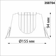 358704 SPOT NT21 251  белый/золото Светильник встраиваемый светодиодный IP20 LED 4000К 40W 100-265V KNOF - 358704 SPOT NT21 251  белый/золото Светильник встраиваемый светодиодный IP20 LED 4000К 40W 100-265V KNOF