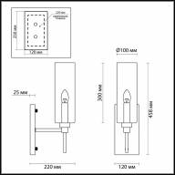 4689/1W MODERN ODL20 405 золотой/янтарный Бра E14 1*40W DIATRA - 4689/1W MODERN ODL20 405 золотой/янтарный Бра E14 1*40W DIATRA