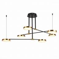 SL1605.403.06 Светильник подвесной ST-Luce Черный/Латунь, Белый LED 6*7,5W 3000K - SL1605.403.06 Светильник подвесной ST-Luce Черный/Латунь, Белый LED 6*7,5W 3000K