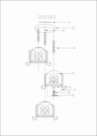 1220303 Самурай крашеный 3*60W Е27 220 V люстра