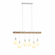 SL1142.503.06 Светильник подвесной Белый, Светлое дерево E27 6*60W - SL1142.503.06 Светильник подвесной Белый, Светлое дерево E27 6*60W