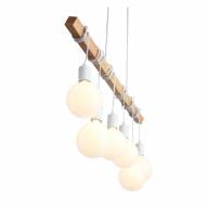 SL1142.503.06 Светильник подвесной Белый, Светлое дерево E27 6*60W - SL1142.503.06 Светильник подвесной Белый, Светлое дерево E27 6*60W