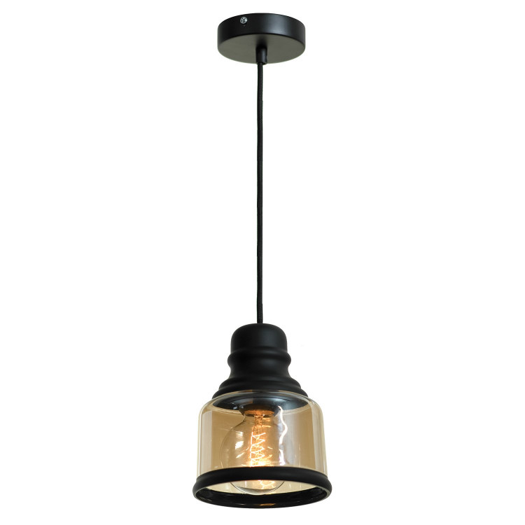 SLD975.443.01 Светильник подвесной ST-Luce Черный/Янтарный E27 1*60W