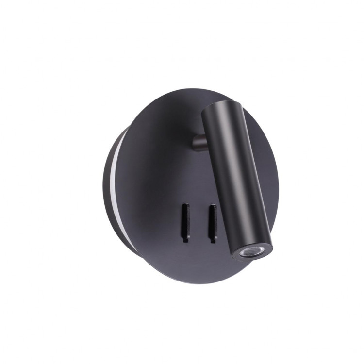3911/9WL HIGHTECH ODL20 277 черн/металл Наст-й св-к с лампой д/чтения с выкл LED 9W 3000K 220V BEAM