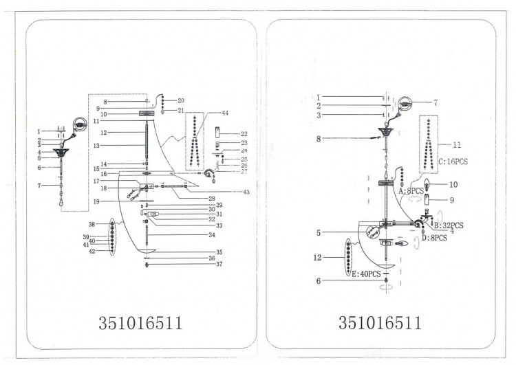 351016511 Изабелла 11*60W E14 220 V люстра