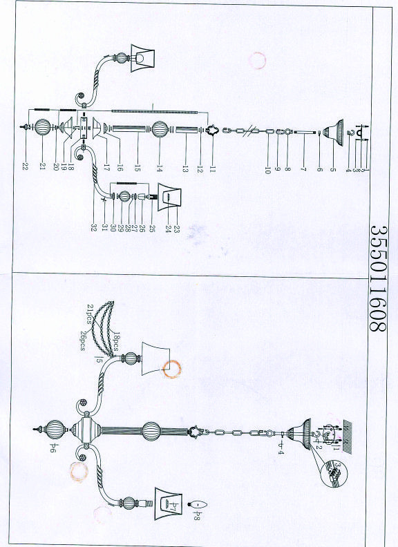 355011608 София 8*40W E27 220 V люстра