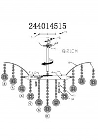 244014515 Каскад хром 15*20W G4 12 V люстра