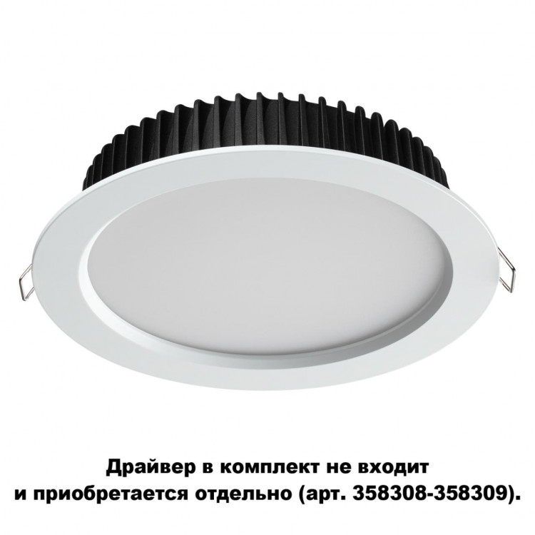 358304 SPOT NT19 264 белый Встраиваемый св-к (драйвер в комплект не входит) IP44 LED 3000K 20W DRUM