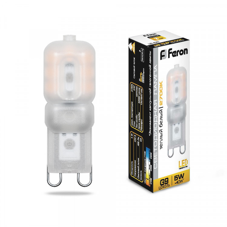 Лампа светодиодная Feron LB-430 G9 5W 2700K