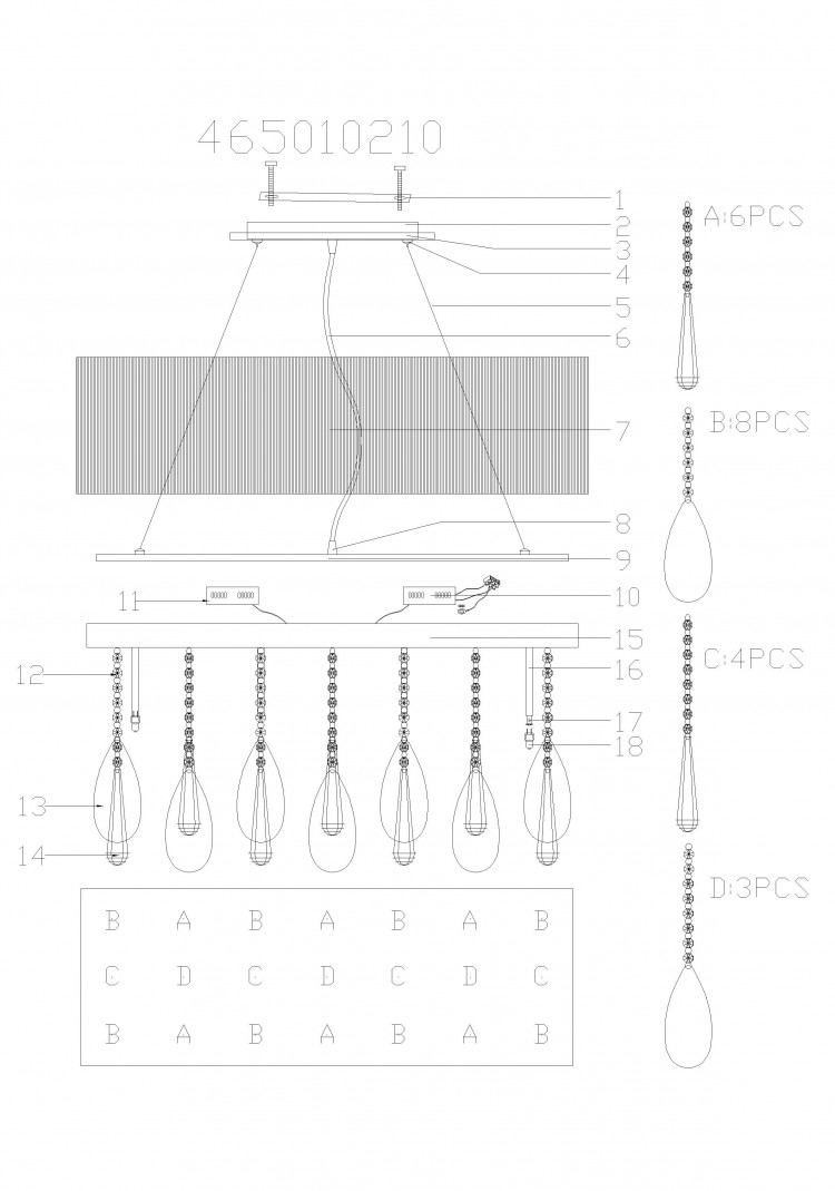 465010210 Жаклин 10*20W G4 220 V люстра