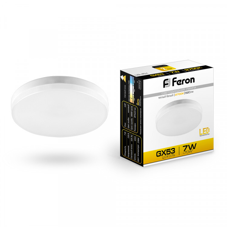 Лампа светодиодная Feron LB-451 GX53 7W 2700K