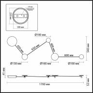 4211/38WL HIGHTECH ODL20 137 черн/золот/металл Настенный светильник провод 1,7м LED 25W GALAXY - 4211/38WL HIGHTECH ODL20 137 черн/золот/металл Настенный светильник провод 1,7м LED 25W GALAXY
