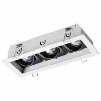 370714 SPOT NT20 267 белый/черный Встраиваемый светильник IP20 GU10 3*50W 220V GESSO