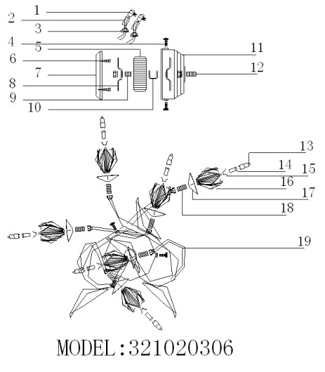321020306 Иоланта 6*10W G4 220 V бра
