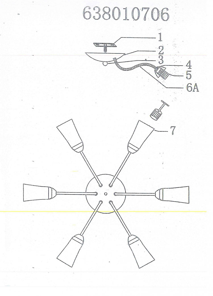 638010706 Олимпия 6*60W E14 220 V люстра