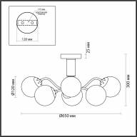 4555/6C MODERNI LN21 079 матовое золото Люстра потолочная E14 6*40W 220V CANDICE - 4555/6C MODERNI LN21 079 матовое золото Люстра потолочная E14 6*40W 220V CANDICE