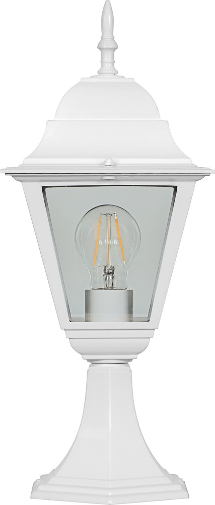 Светильник садово-парковый Feron 4104 четырехгранный на постамент 60W E27 230V, белый