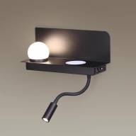 4202/6WL HIGHTECH ODL20 275 черный/металл Настенный свет-к с USB и беспр зарядкой LED 6W SMART SHELF - 4202/6WL HIGHTECH ODL20 275 черный/металл Настенный свет-к с USB и беспр зарядкой LED 6W SMART SHELF