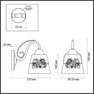 3003/1W COMFI LN16 071 белый с золотой патиной Бра E14 40W 220V VEVA - 3003/1W COMFI LN16 071 белый с золотой патиной Бра E14 40W 220V VEVA